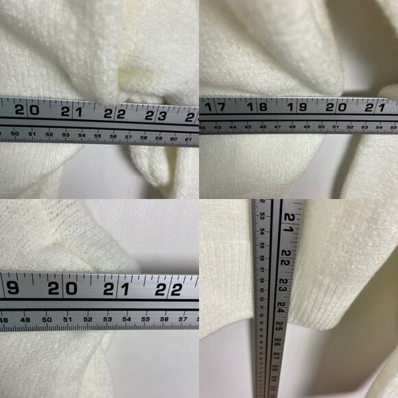 NWT Nordstrom Laundry Shelli Segal Extended Shoulder Knit Sweater White Medium M - Picture 8 of 10